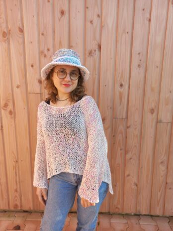 Pull "Rosée du Matin" Tricoté Main - Coton Léger | Coupe Loose - Aquareve Les Filles