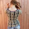 pull crochet soie ficelle dos 2 laines aquareve