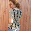 pull crochet soie ficelle dos 3 laines aquareve