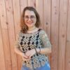 pull crochet soie ficelle face laines aquareve