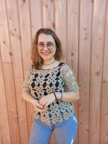 pull crochet soie ficelle face laines aquareve