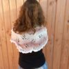 châle nuage rose en coton laines aquareve