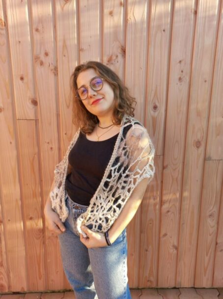 étole au crochet dissidence écrue laines aquareve