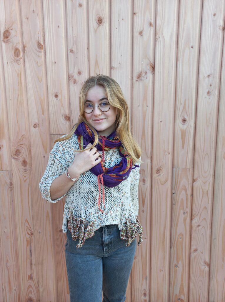 Écharpe snood en soie recyclée 43 laines aquareve