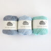 Trois pelotes de laine de la marque karma cotton (présentation du produit)