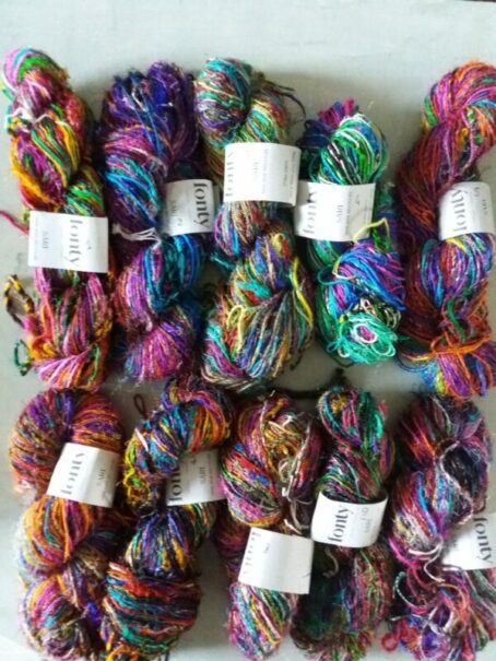 Sari soie recyclée Fonty laines aquareve