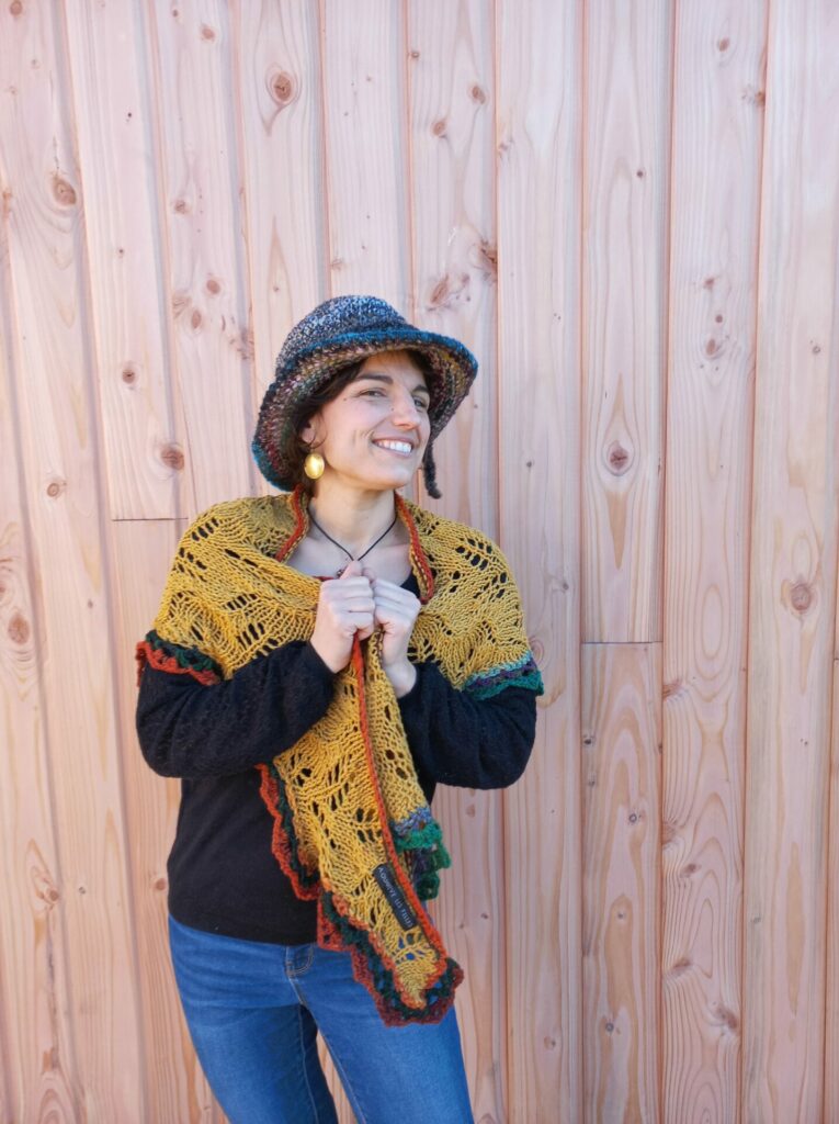 châle reborn wool jaune laines aquarêve