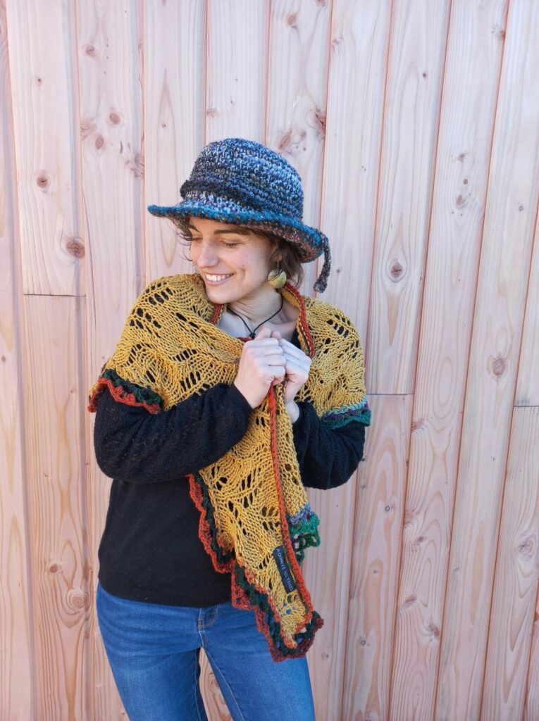 châle reborn wool jaune laines aquarêve