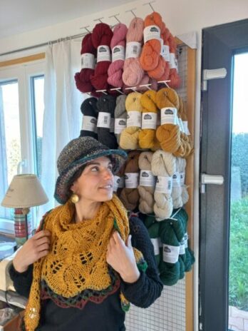 châle reborn wool rayon laines aquarêve