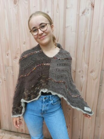 poncho chataigne laines aquarêve