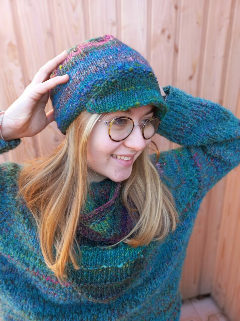casquette et pull au bandana laines aquarêve