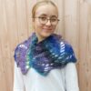 col flower bed shaggy bleu laines aquarêve