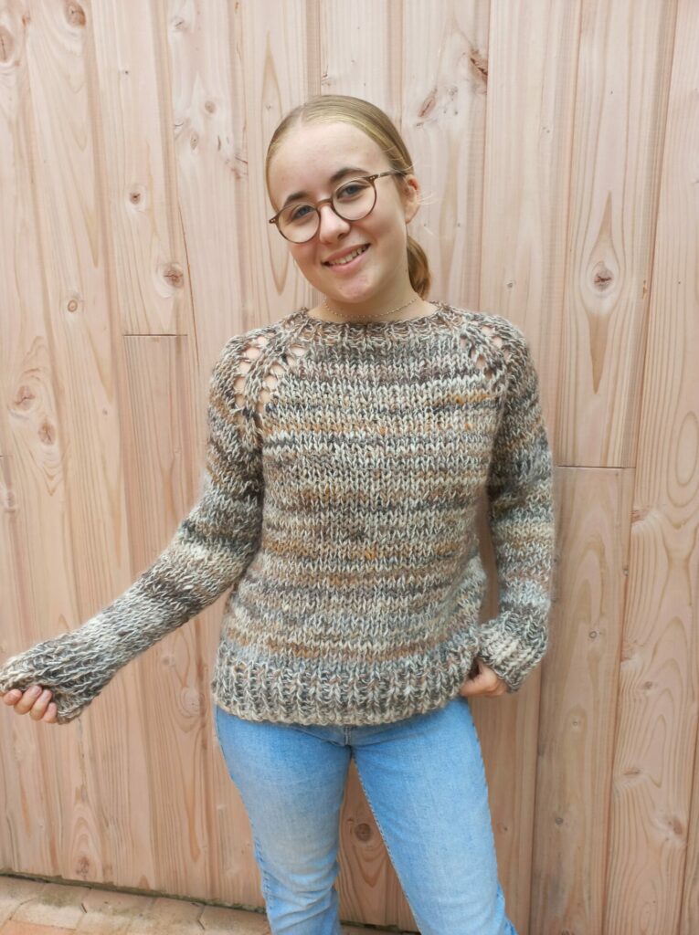 pull s raglan beige laines aquarêve