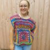 top crochet granny soie avant laines aquareve pg