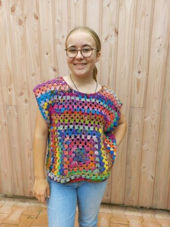 top crochet granny soie avant laines aquareve pg