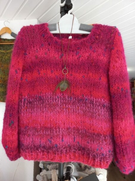 pull pouffe angora mohair rose laines aquareve