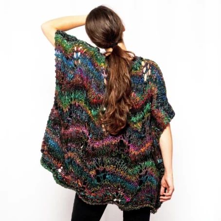poncho dos nuit d'hiver laines aquareve