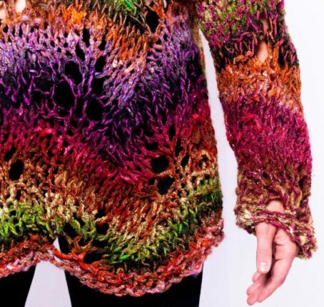 pull dentelle détail laines aquareve