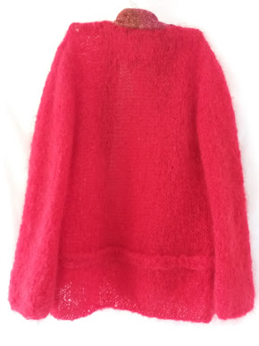 veste mohair rouge dos laines aquareve