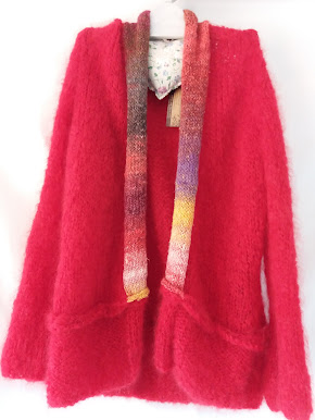 veste mohair rouge laines aquareve