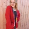 veste rouge mohair 2 laines aquarêve