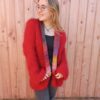 veste rouge mohair 4 laines aquarêve
