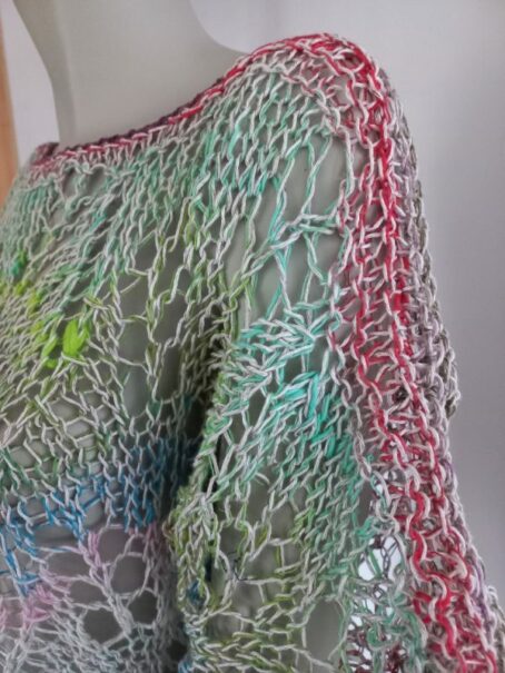 pull dentelle détail laines aquareve