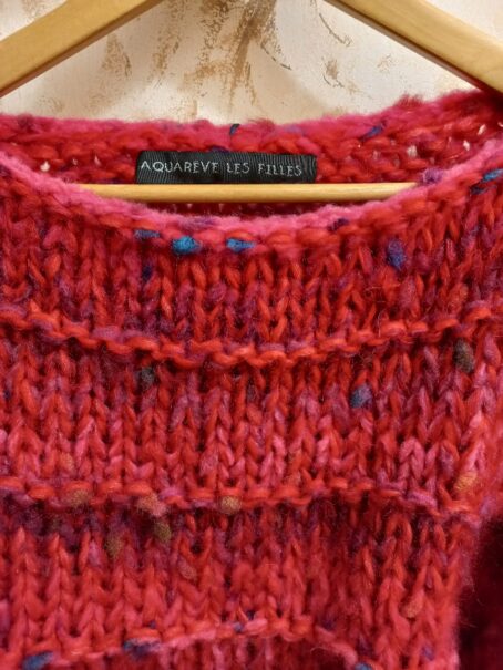 pull éclat corail encolure laines aquareve