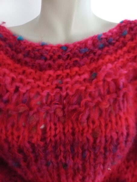 pull melimelo rouge encolure laines aquareve