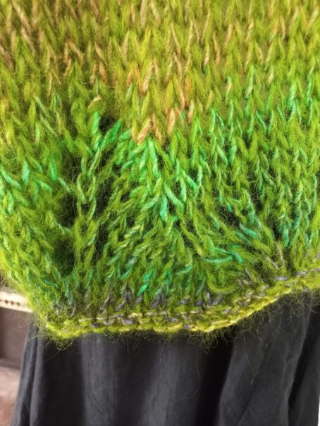 pull melimelo vert détail laines aquareve
